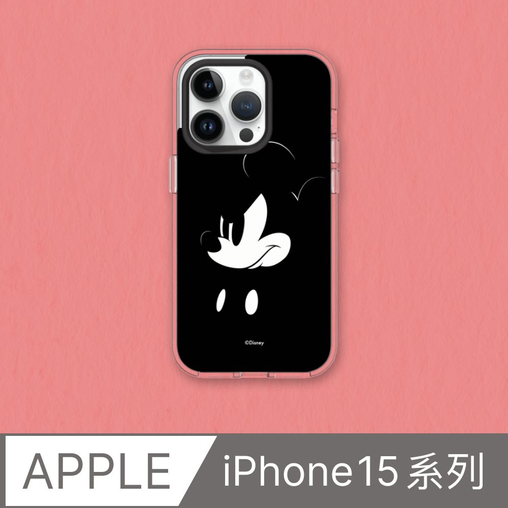 RHINOSHIELD 犀牛盾 iPhone 15系列Clear透明防摔手機殼迪士尼-米奇系列-米奇黑設計