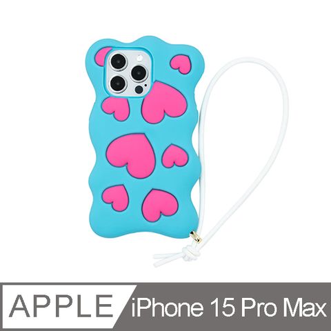 【Candies】iPhone 15 Pro Max - Happy &amp; Free愛心手機殼(藍)手機殼