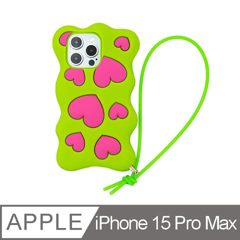 【Candies】iPhone 15 Pro Max - Happy &amp; Free愛心手機殼(綠)手機殼