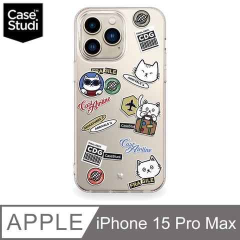 Case Studi CaseStudi iPhone 15 Pro Max (6.7吋) Cast 透明殼-旅遊貓