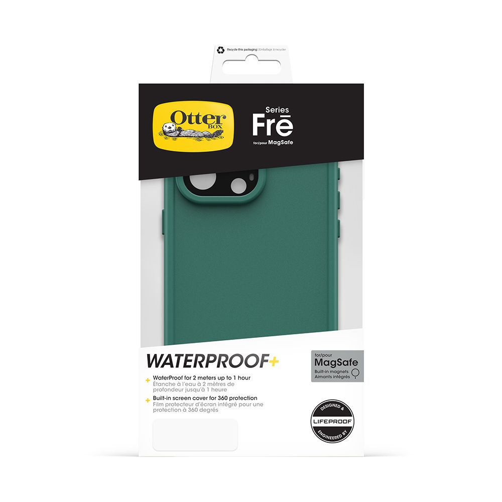 OTTERBOX  LifeProof iPhone 15 Pro Max 6.7吋 Fre全方位防水/雪/震/泥 保護殼-綠(支援MagSafe)