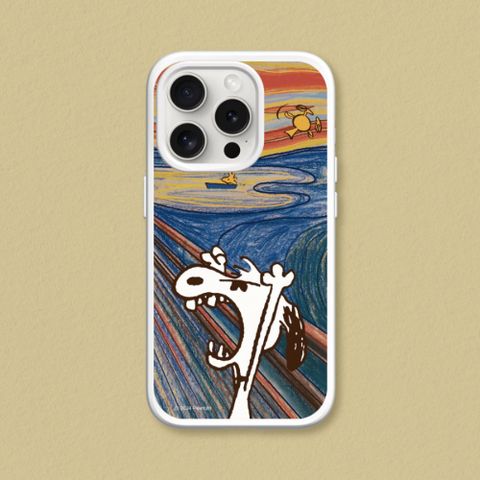 【犀牛盾】iPhone 15系列SolidSuit防摔背蓋手機殼∣史努比X頂尖藝術大師系列-吶喊-1(多色可選)
