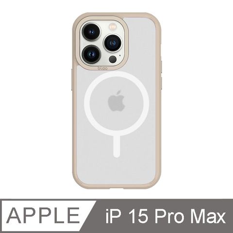 TOYSELECT 拓伊生活 iPhone 15 Pro Max 6.7吋 BLAC Aurora極光霧透 MagSafe iPhone手機殼 燕麥奶