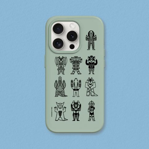 【犀牛盾】iPhone 15系列SolidSuit防摔背蓋手機殼∣超人力霸王系列-怪獸圖鑑