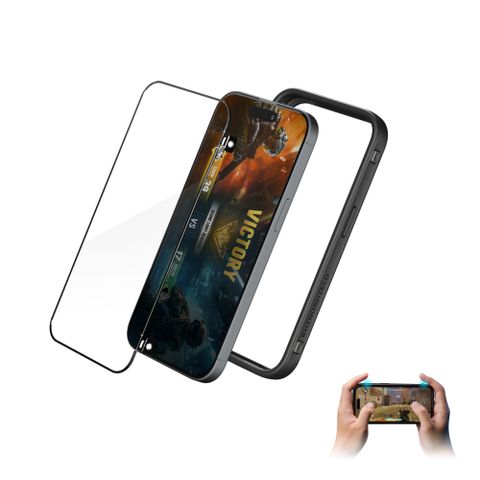 【犀牛盾】iPhone 15 Pro Max (6.7吋) RhinoBuff FPS 精準操控套組(電競手機殼+霧面玻璃保護貼)