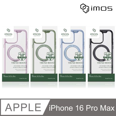 imos Apple iPhone 16 Pro Max 6.9吋 磁吸支架軍規防震保護殼(4色)