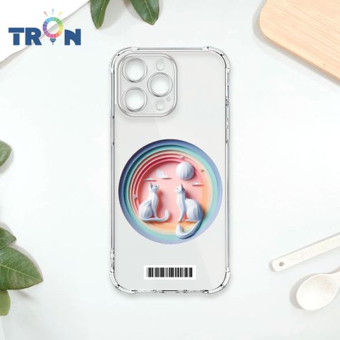TRON IPHONE 15 PRO MAX 可愛紙雕貓咪  載具 四角防摔殼 手機殼