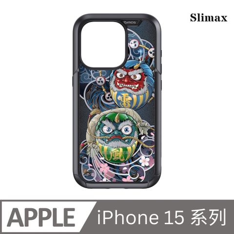 Slimax 膜潮文創 達摩風神雷神 x imos 磁吸手機殼 膜料包膜獨家款 iPhone 15/Plus/Pro/Pro Max(DMT003)
