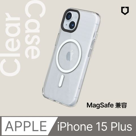 【犀牛盾】iPhone 15 Plus (6.7吋) Clear(MagSafe 兼容)超強磁吸透明防摔手機殼(抗黃終生保固)