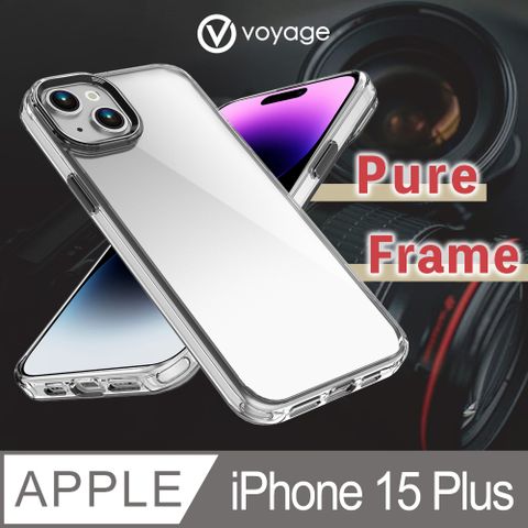 支援MagSafe無線充電VOYAGE 超軍規防摔保護殼Pure Frame透明iPhone 15 Plus (6.7")