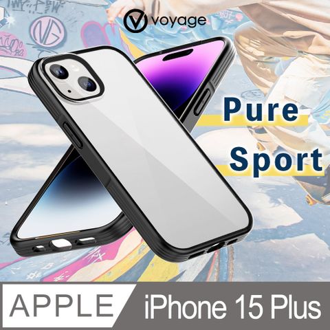 支援MagSafe無線充電VOYAGE 超軍規防摔保護殼Pure Sport 酷黑iPhone 15 Plus (6.7")