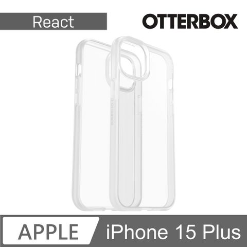 【OtterBox】iPhone 15 Plus 6.7吋 React 輕透防摔殼 (透明)