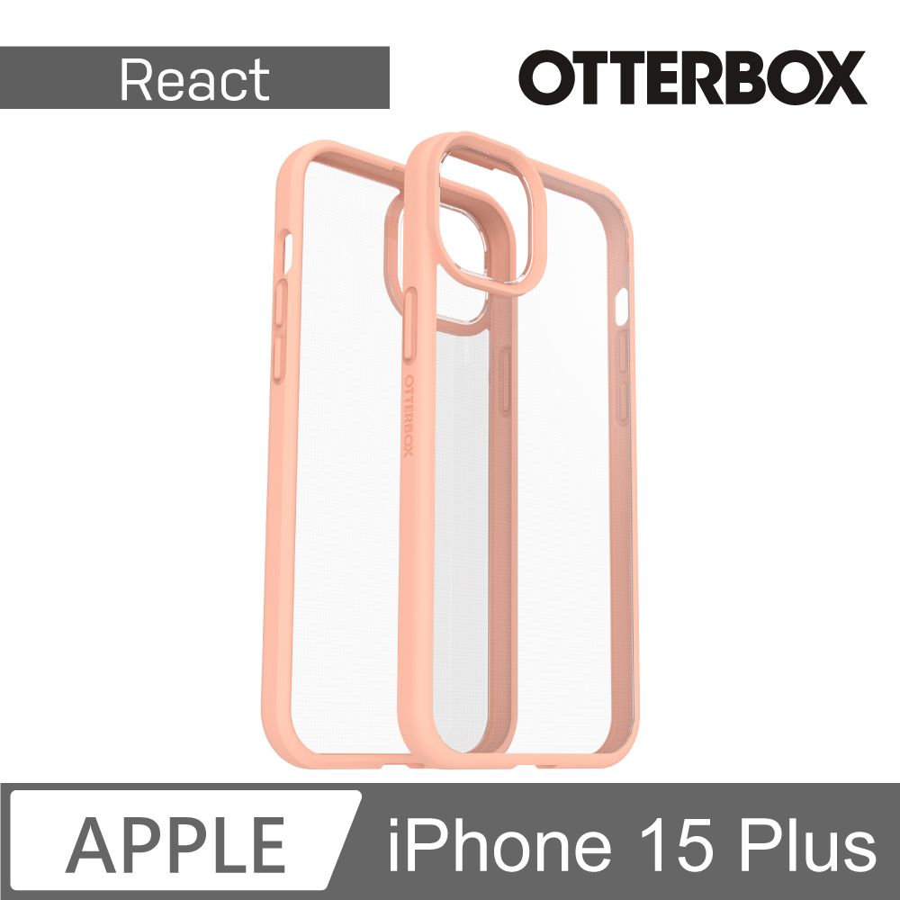 OTTERBOX   iPhone 15 Plus 6.7吋 React 輕透防摔殼 (橙透)