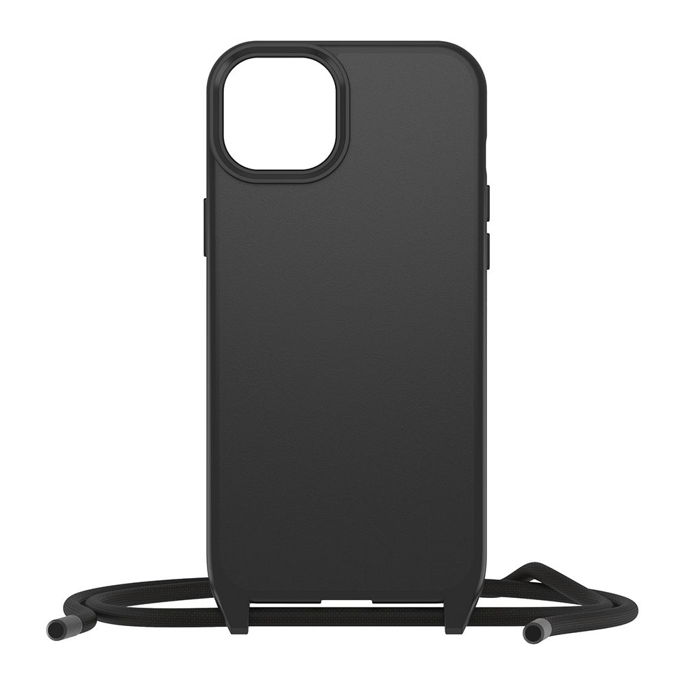 OTTERBOX   iPhone 15 Plus 6.7吋 ReactNecklace 簡約掛繩輕透防摔殼(黑)