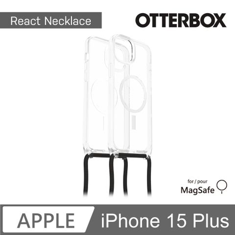 OTTERBOX iPhone 15 Plus 6.7吋 ReactNecklace 簡約掛繩輕透防摔殼(透明)