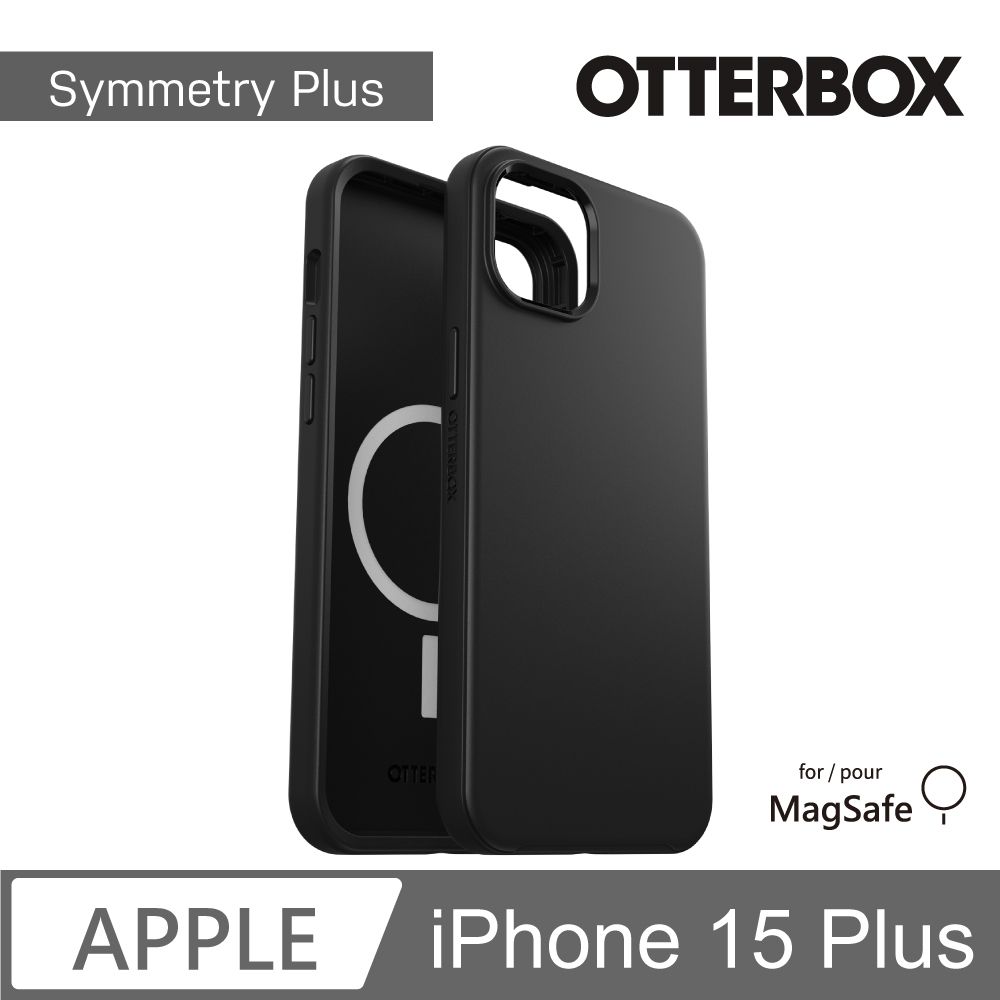 OTTERBOX   iPhone 15 Plus 6.7吋 Symmetry Plus 炫彩幾何保護殼-黑(支援MagSafe)