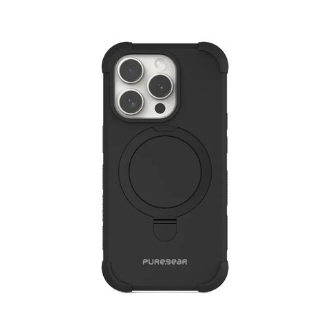 PureGear 普格爾 iPhone 15 Plus 坦克軍規防摔支架保護殼 / 消光黑 (MagSafe)