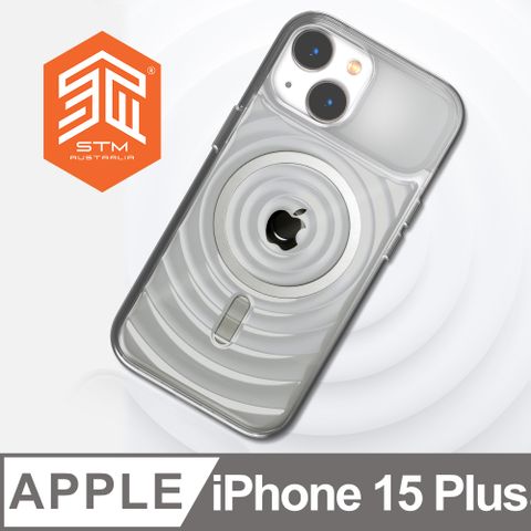 STM 澳洲  Reawaken Ripple for iPhone 15 Plus 典雅波浪 MagSafe軍規防摔殼 - 透明