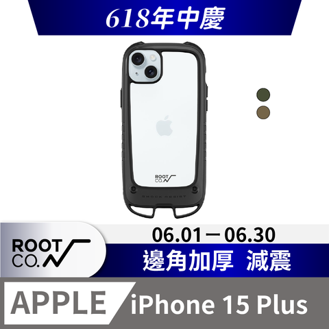 日本 ROOT CO. iPhone 15 Plus 雙掛勾式防摔手機殼 - 共兩色