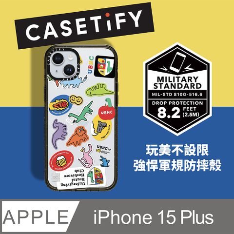 Casetify iPhone 15 Plus 耐衝擊保護殼-小恐龍貼紙