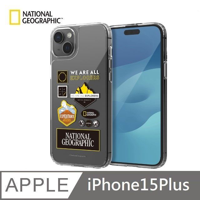 National Geographic 國家地理  Wappen Clear 透明防撞手機殼 適用 iPhone 15 Plus - 遠征/探險