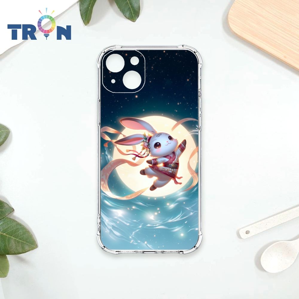  TRON IPhone 15 PLUS 古風月亮兔子 四角防摔殼 手機殼