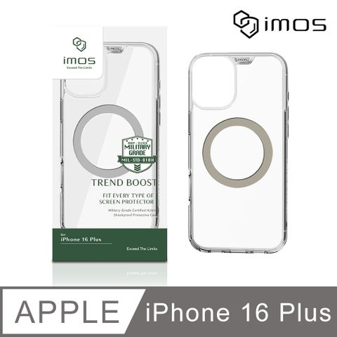 imos Apple iPhone 16 Plus 6.7吋 磁吸軍規防震保護殼-透明