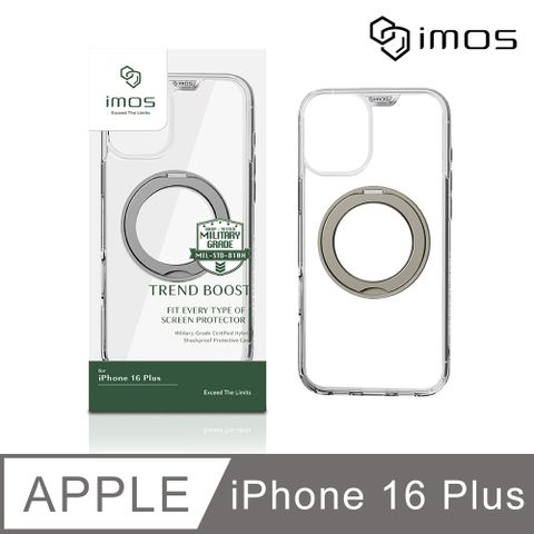 imos Apple iPhone 16 Plus 6.7吋 磁吸支架軍規防震保護殼-透明