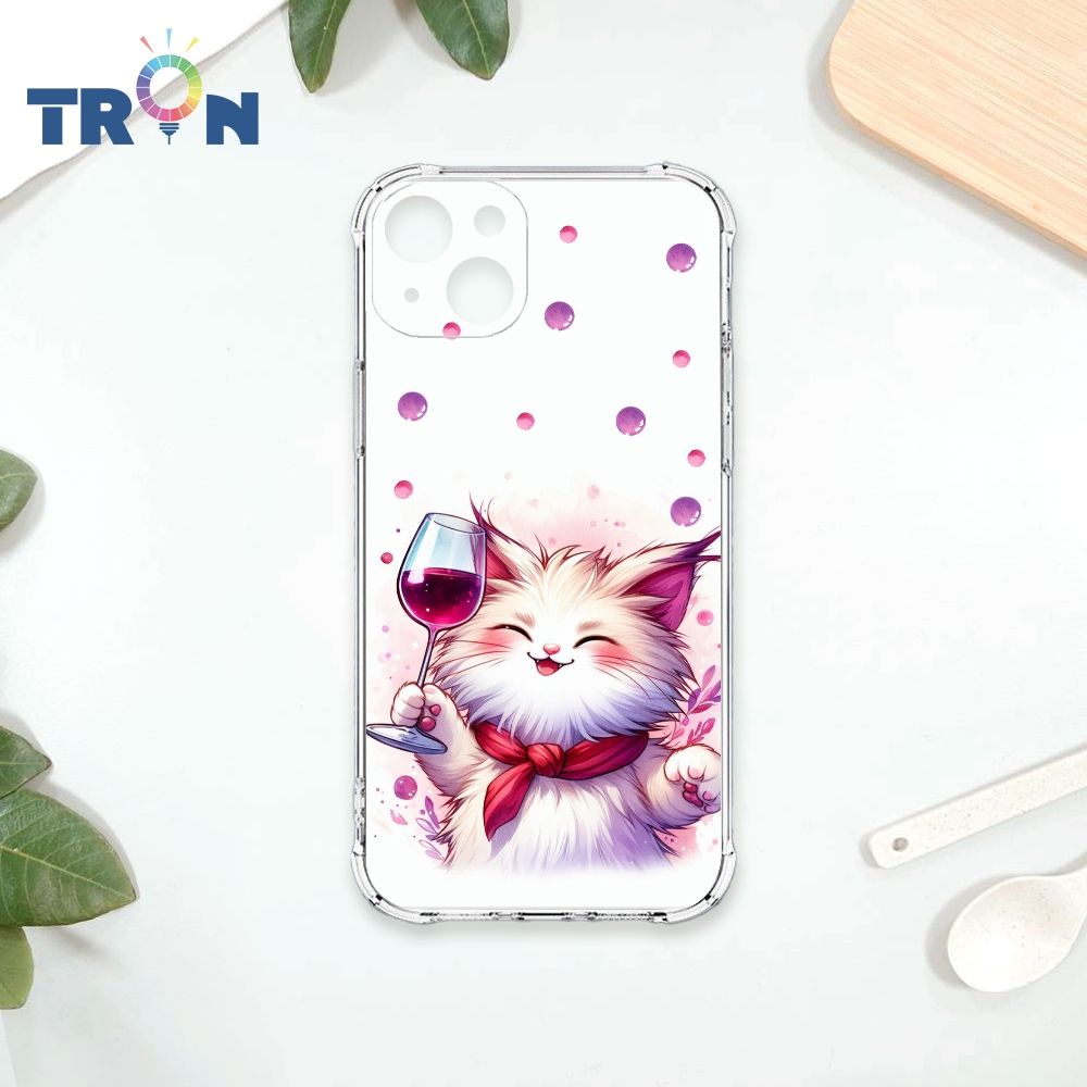  TRON IPhone 15 PLUS 貓咪美食評鑑家 四角防摔殼 手機殼