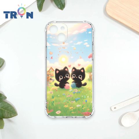 TRON IPhone 15 PLUS 貓咪與毛線球系列 四角防摔殼 手機殼