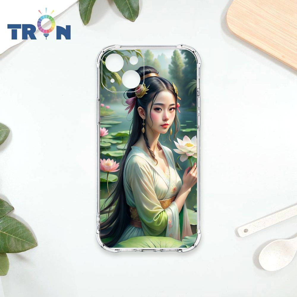  TRON IPhone 15 PLUS 荷葉中的少女 四角防摔殼 手機殼