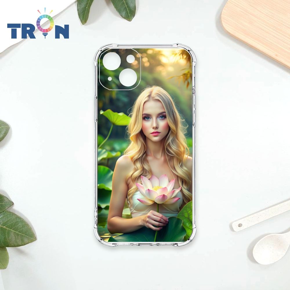  TRON IPhone 15 PLUS 荷葉中的少女 四角防摔殼 手機殼