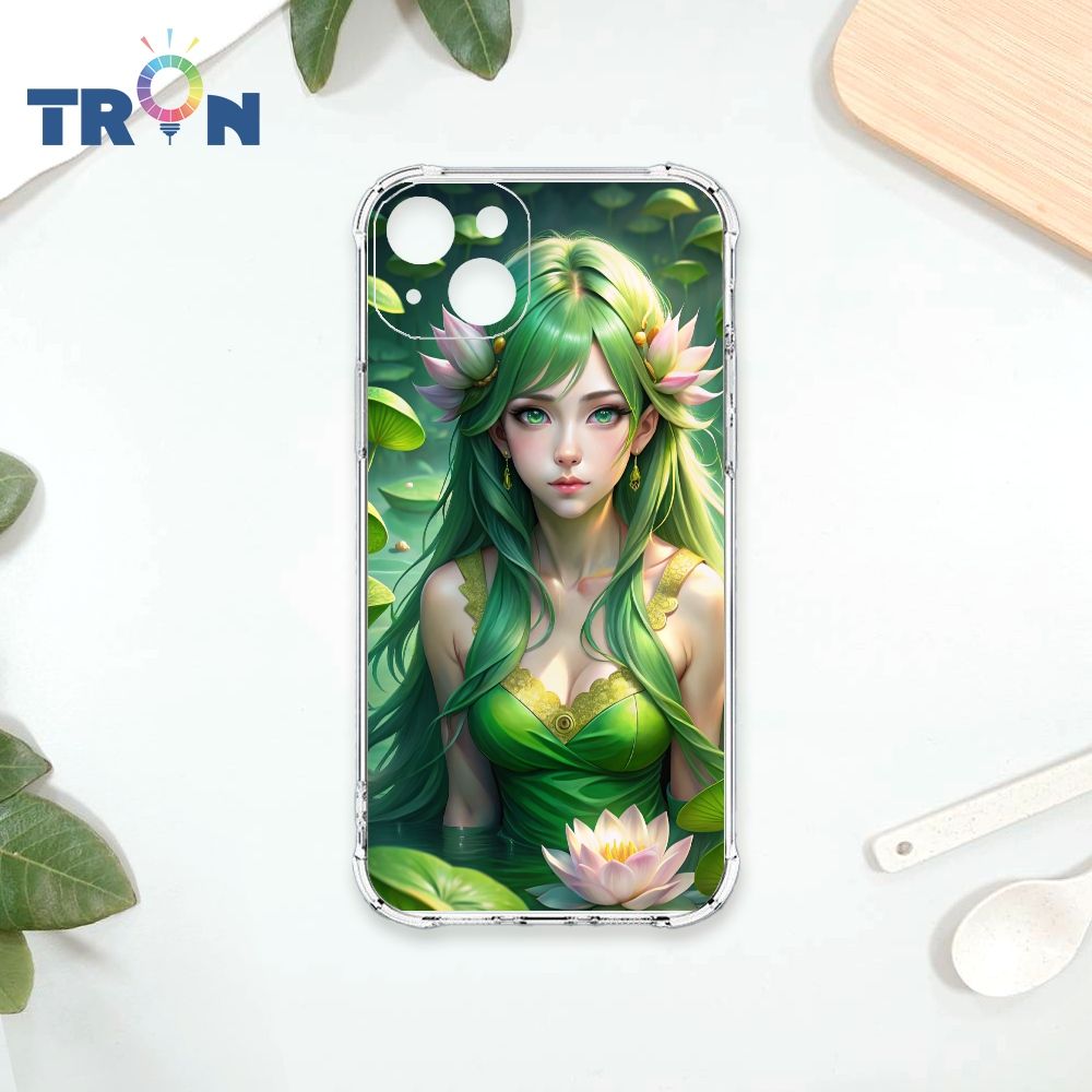  TRON IPhone 15 PLUS 荷葉中的少女 四角防摔殼 手機殼