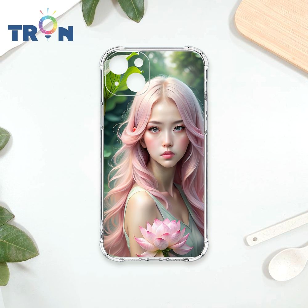  TRON IPhone 15 PLUS 荷葉中的少女 四角防摔殼 手機殼