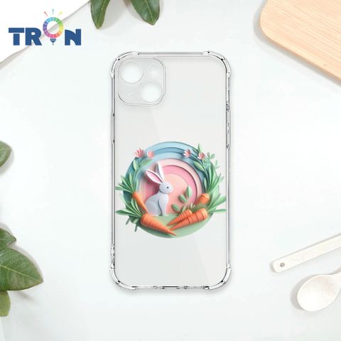 TRON IPhone 15 PLUS 可愛紙雕兔子 四角防摔殼 手機殼