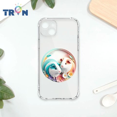 TRON IPhone 15 PLUS 可愛紙雕天竺鼠 四角防摔殼 手機殼