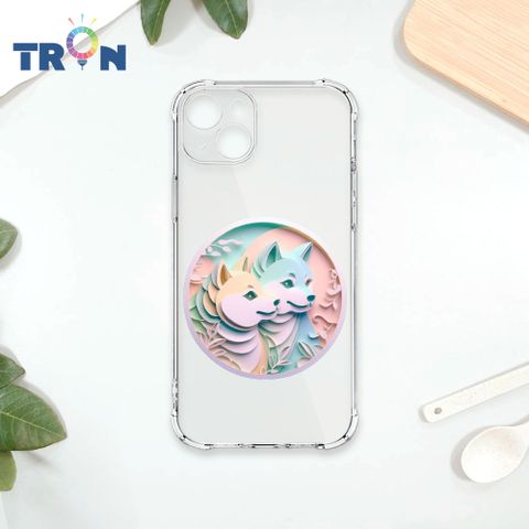 TRON IPhone 15 PLUS 可愛紙雕柴犬 四角防摔殼 手機殼