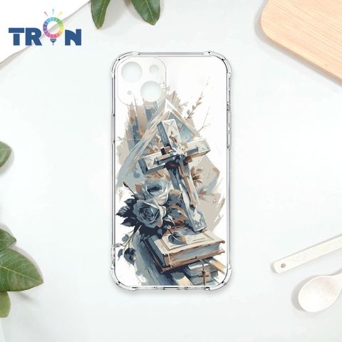 TRON IPhone 15 PLUS 十字架水彩 四角防摔殼 手機殼