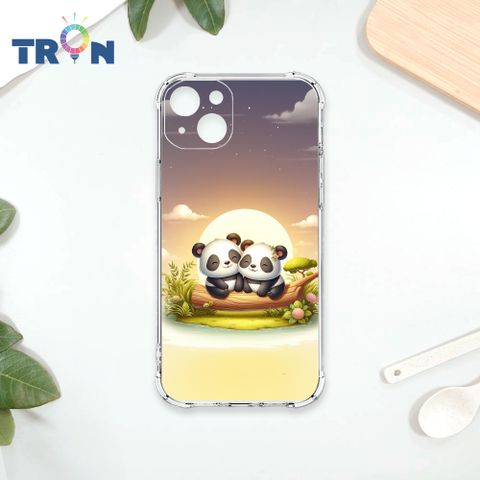 TRON IPhone 15 PLUS 可愛萌熊貓 四角防摔殼 手機殼