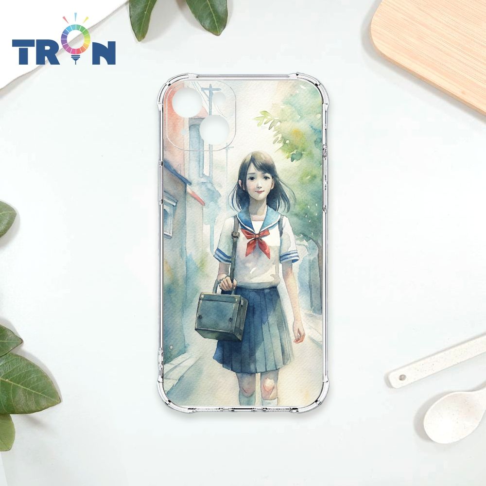  TRON IPhone 15 PLUS 水彩少女 四角防摔殼 手機殼