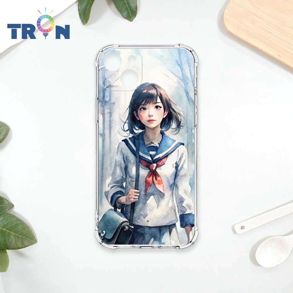  TRON IPhone 15 PLUS 水彩少女 四角防摔殼 手機殼