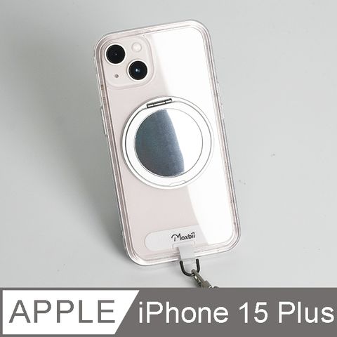 【Mira Winks】極空戰甲 (For iPhone 15 Plus) 旋轉磁吸支架+鏡面+掛片 保護殼
