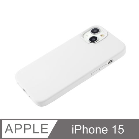 【經典液態殼｜春櫻系列】iPhone 15 手機殼 i15 保護殼 矽膠殼 軟殼 (白)減震矽膠材質 質感與實用兼具