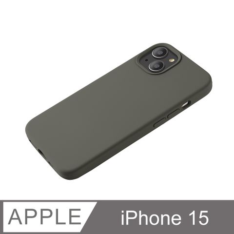 【經典液態殼 I 城市系列】iPhone 15 手機殼 i15 保護殼 矽膠殼 軟殼 (深橄欖)