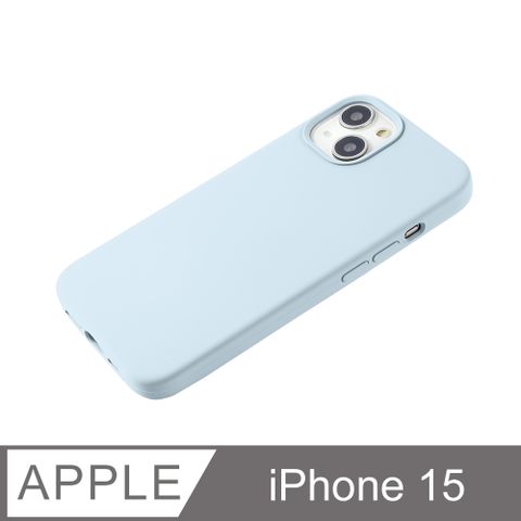 【經典液態殼 I 沁夏系列】iPhone 15 手機殼 i15 保護殼 矽膠殼 軟殼 (蘇打)