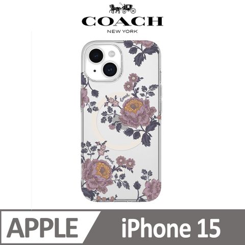 COACH 蔻馳 iPhone 15 MagSafe 手機殼 牡丹