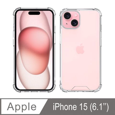 SHOWHAN iPhone 15 四角強化TPU矽膠+PC背板氣囊防摔空壓殼