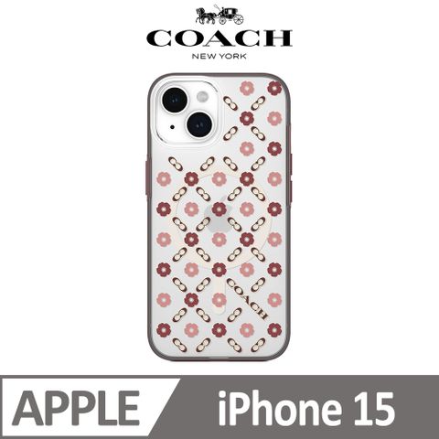 【COACH】iPhone 15 MagSafe 手機殼 小茶花