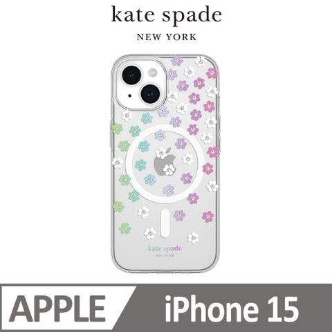 Kate Spade iPhone 15 MagSafe 精品手機殼 幻彩小花(iPhone16 e 通用