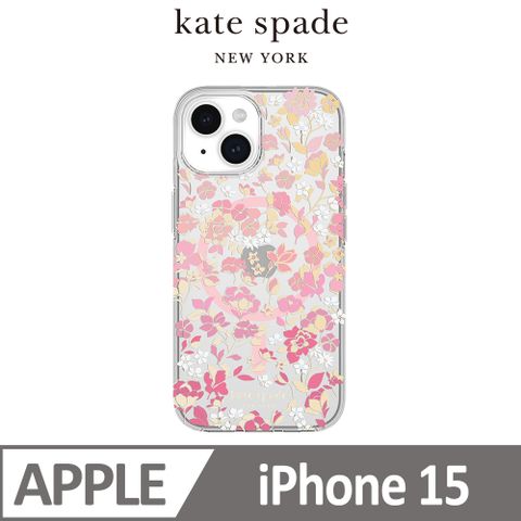 【kate spade】iPhone 15 MagSafe 精品手機殼 桃花紛飛